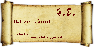 Hatsek Dániel névjegykártya